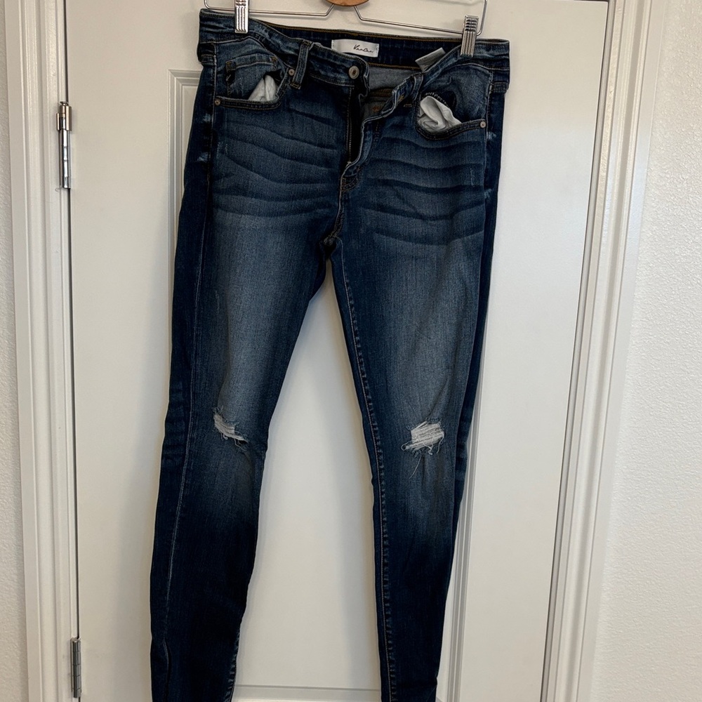 KanCan Dark Blue Distressed Skinny Jeans